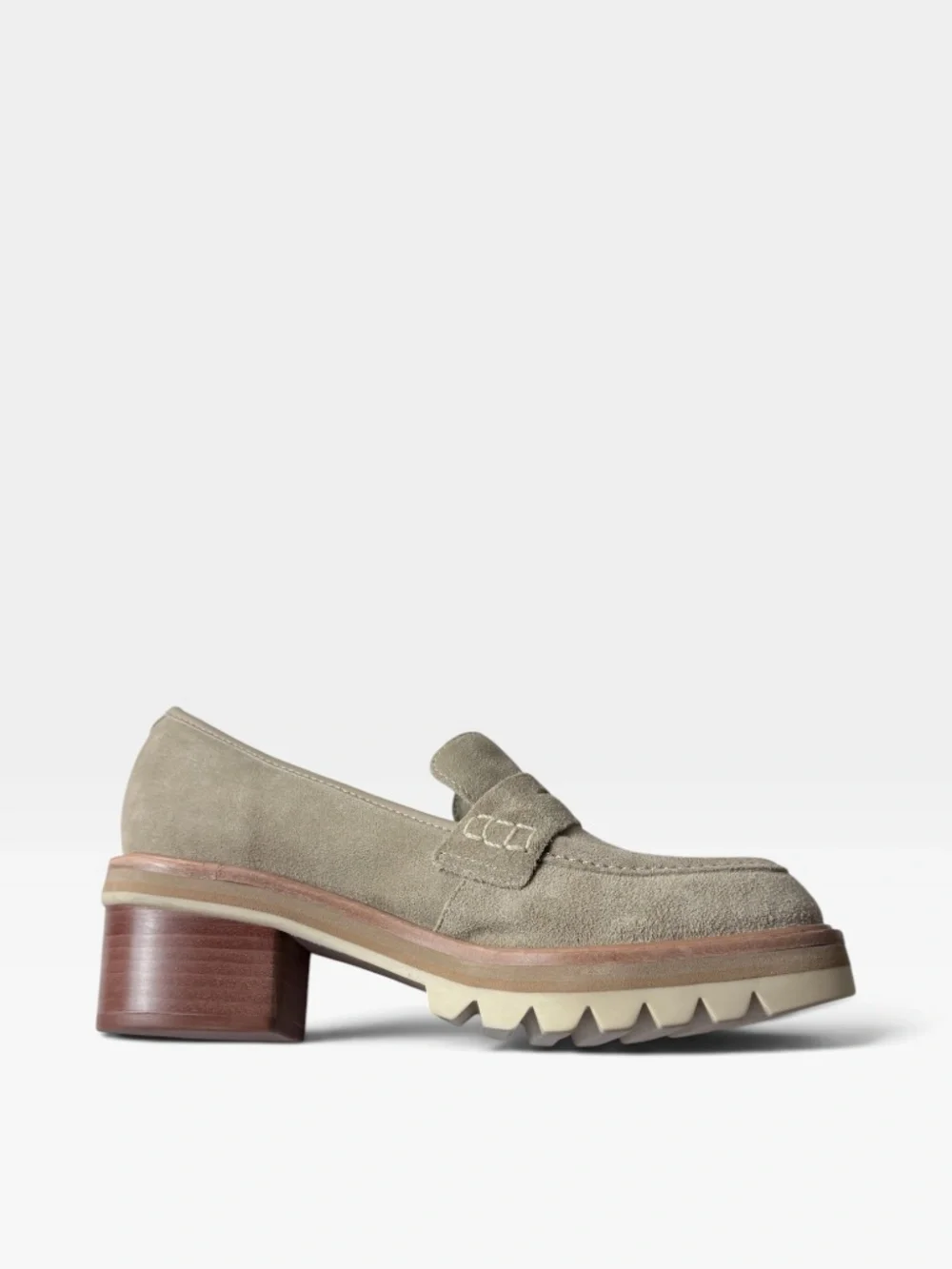 Bernardo Selma Suede Penny Loafers Shoe Size 6M Block Heel